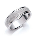 7mm Flat Court Mill Grain Centre Wedding Band