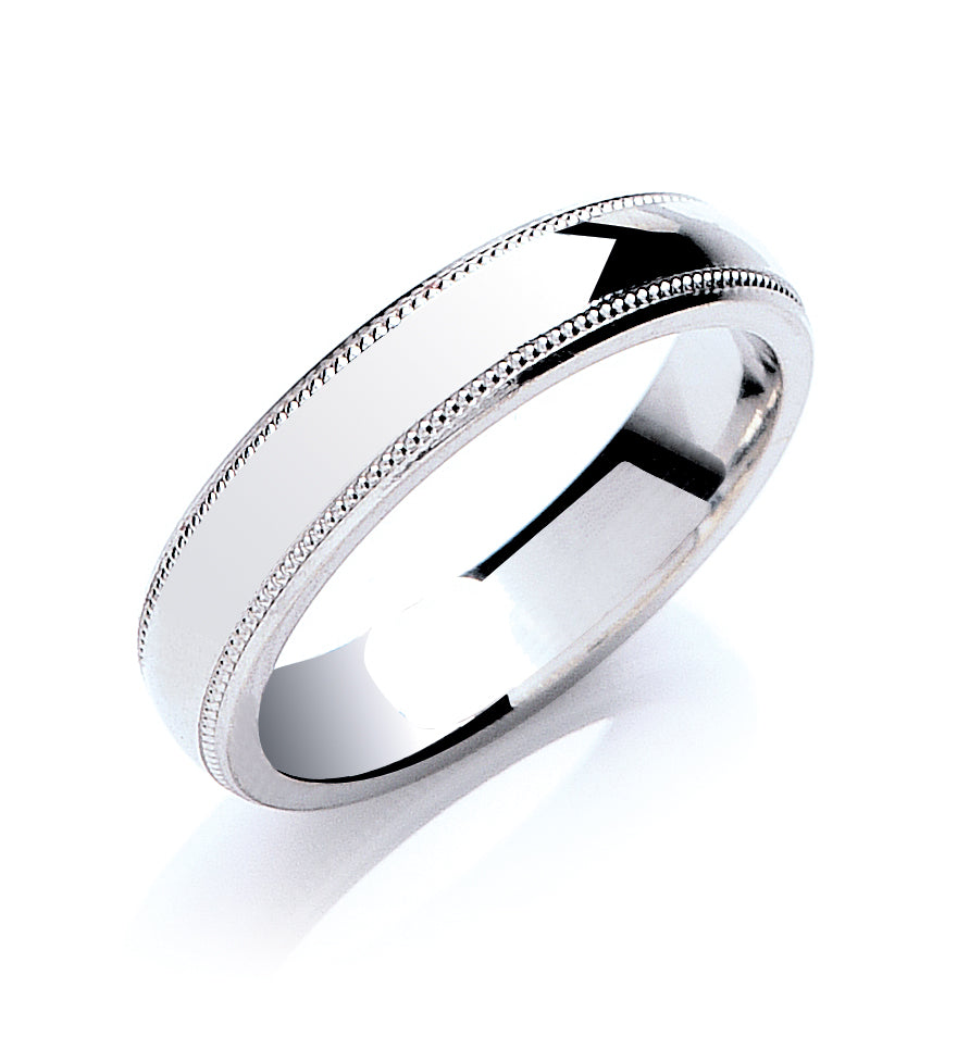 5mm Court Mill Grain Edges Wedding Band