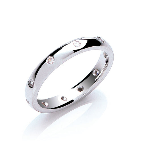 0.20ctw 10st Brilliant Cut Diamond Set 3mm Court Wedding Band - view 2