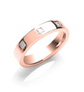 0.33ctw 3st Princess Cut Diamond Set 4mm Flat Court Wedding Band
