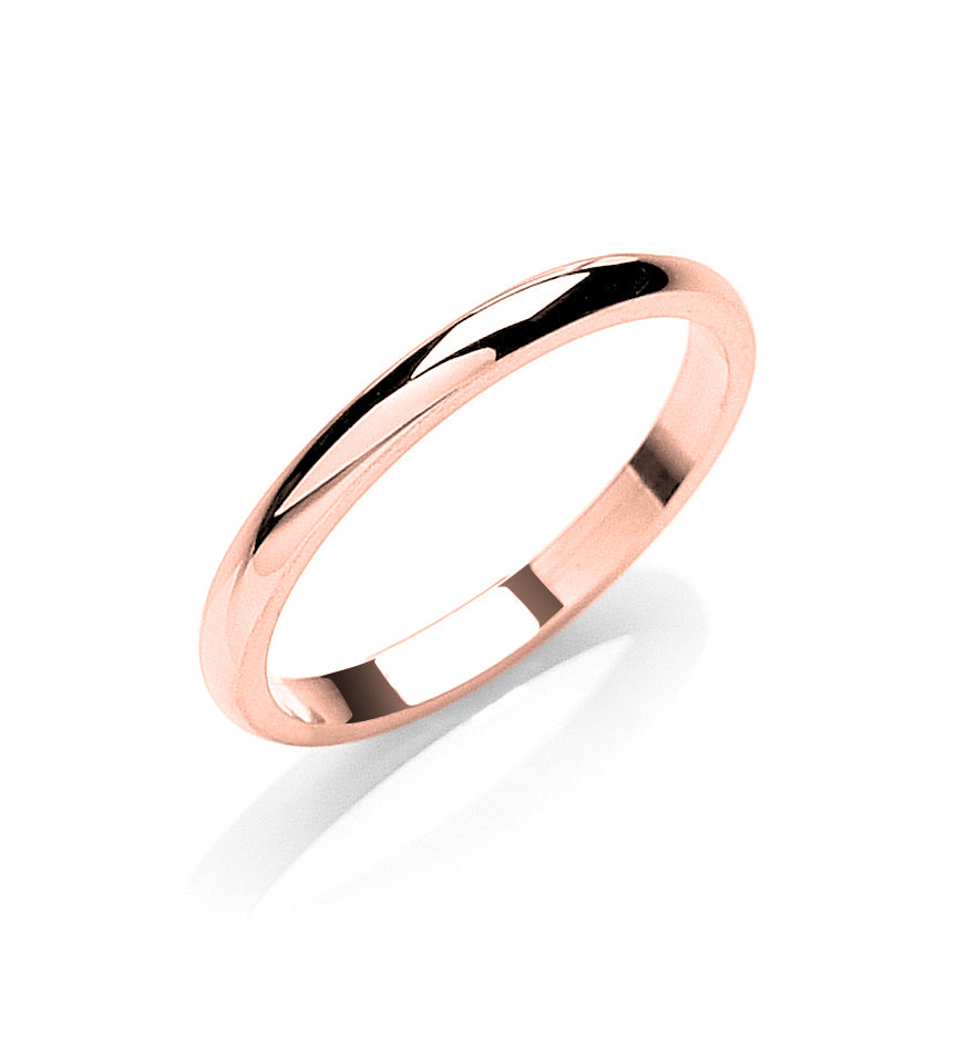 2.5mm D-Shape Wedding Band