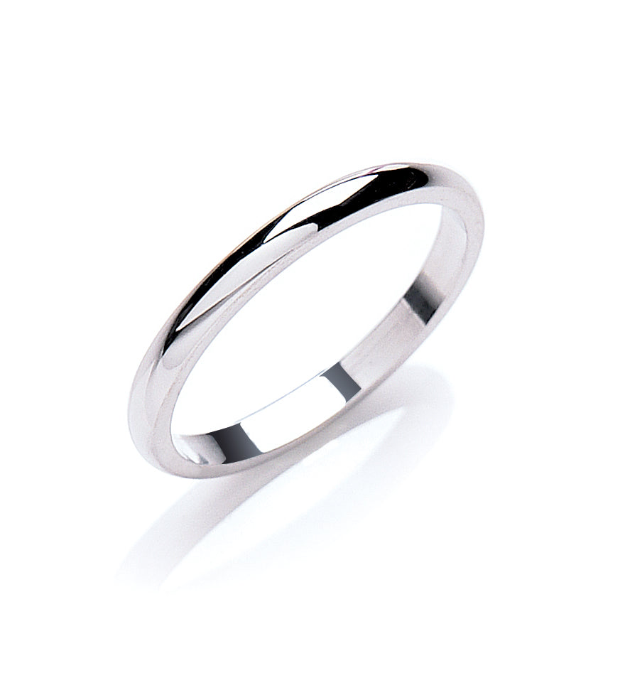 2.5mm D-Shape Wedding Band - view 2