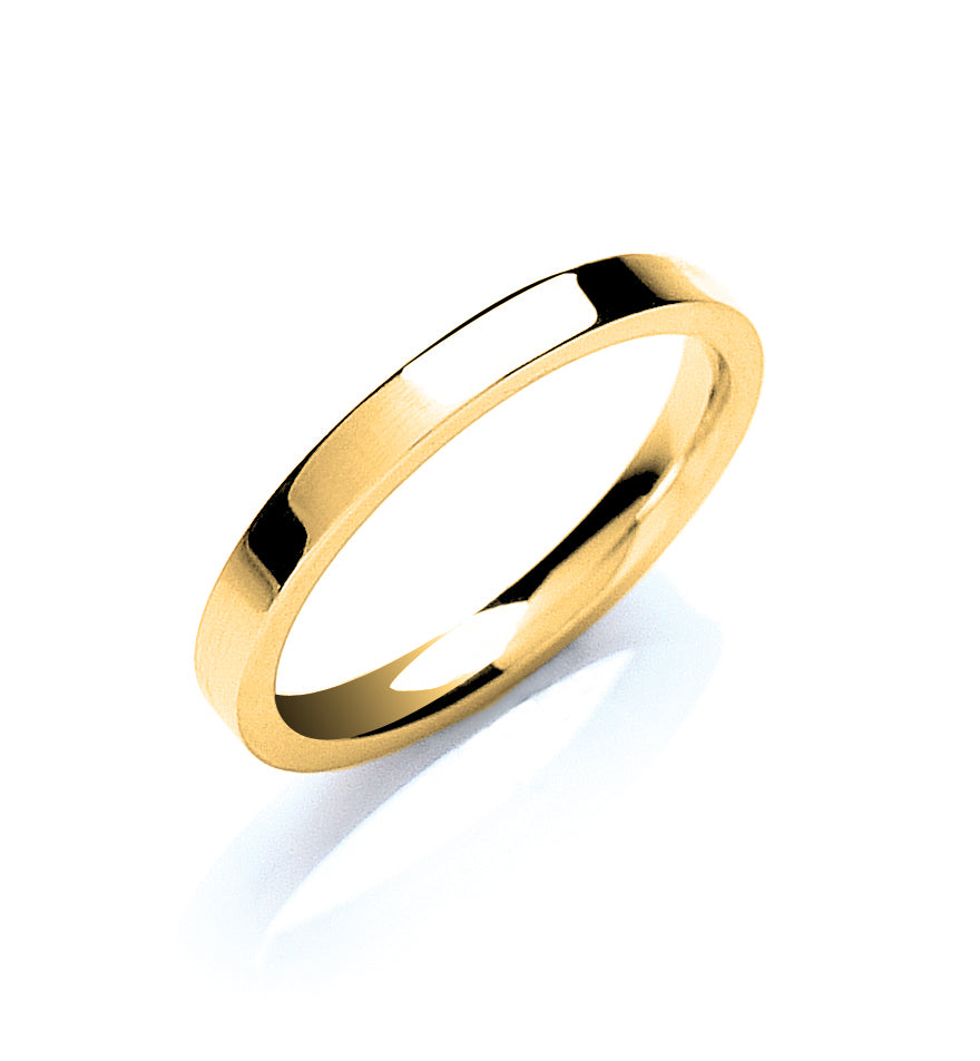 2.5mm Flat Court Wedding Band - view 3