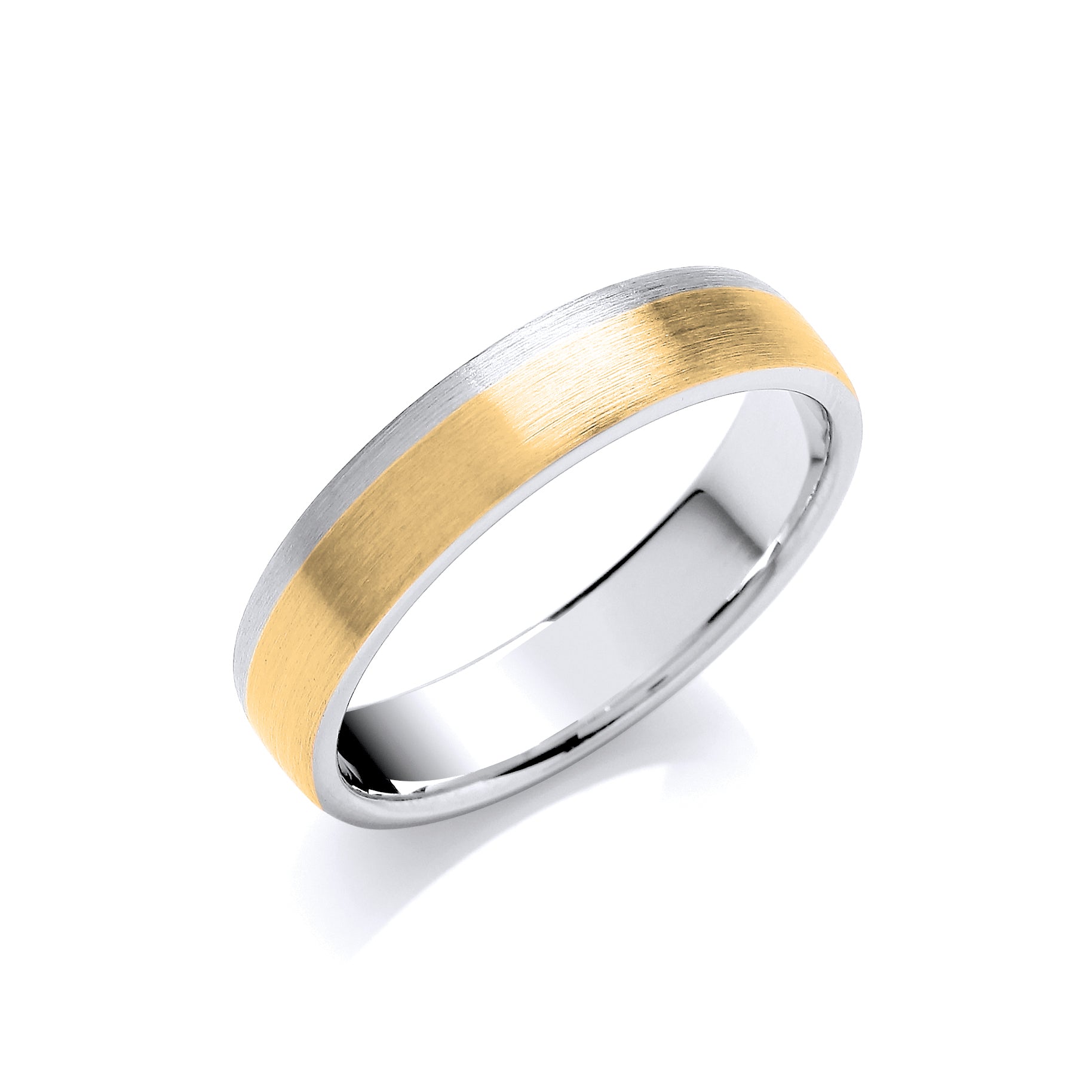 6mm Two Colour Court Matt Centre Parallel Groove Wedding Band - view 2