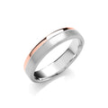 5mm Court Two Colour Matt and Polished Finish Groove Wedding Band