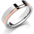 5mm Flat Court Two Colour Side Groove Wedding Band