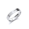 0.06ctw 6st Brilliant Cut Diamond Set 4mm Flat Court Centre Groove Wedding Band