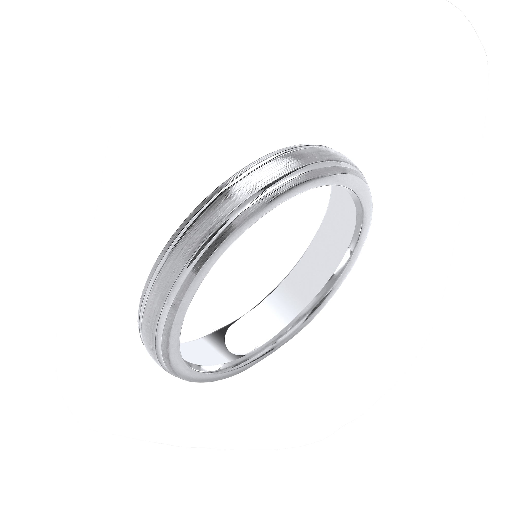 4mm Traditional Court Track Edges Wedding Band