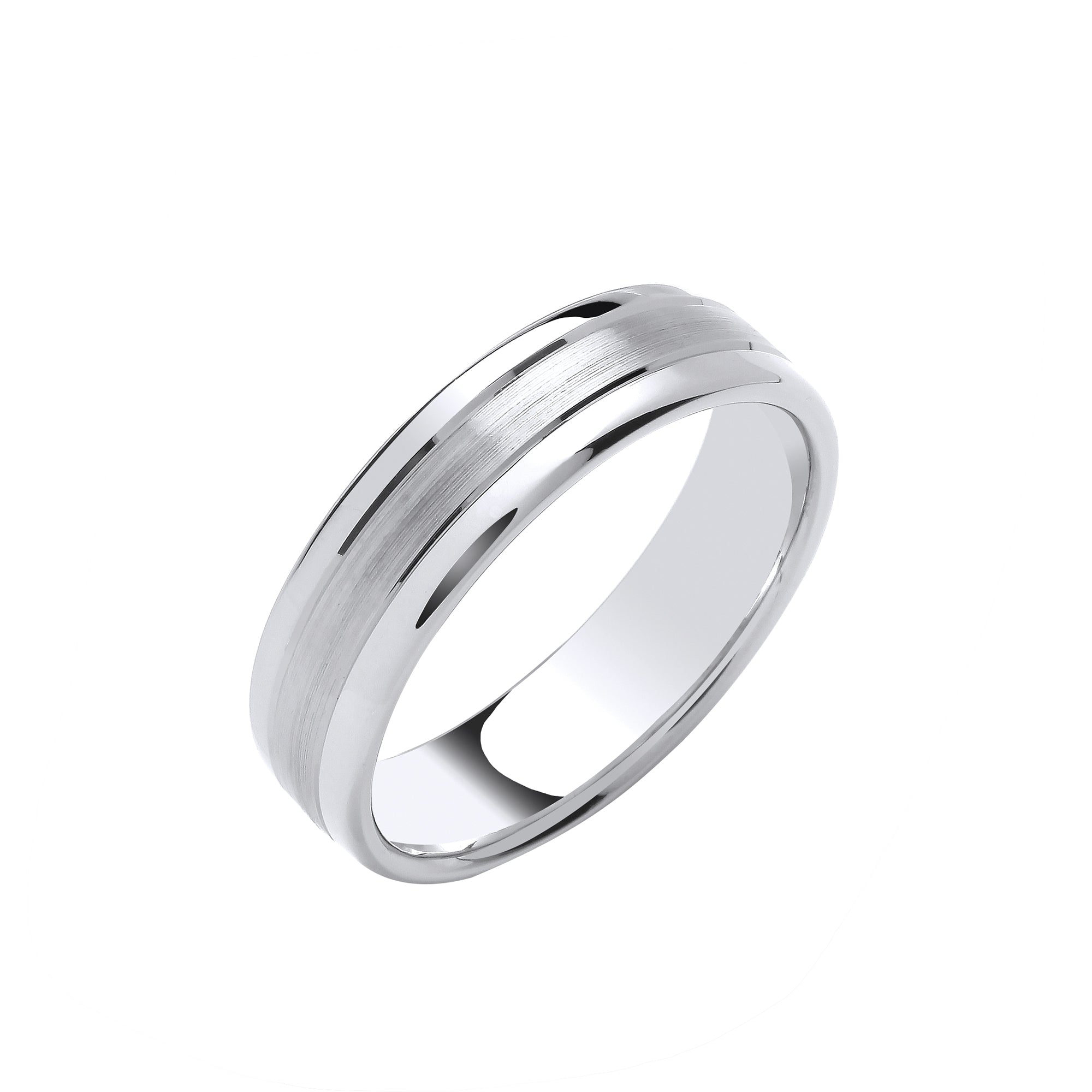 6mm Soft Court Polished Edges and Matt Centre Wedding Band