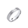 5mm Flat Court Track Edges and Centre Wedding Band
